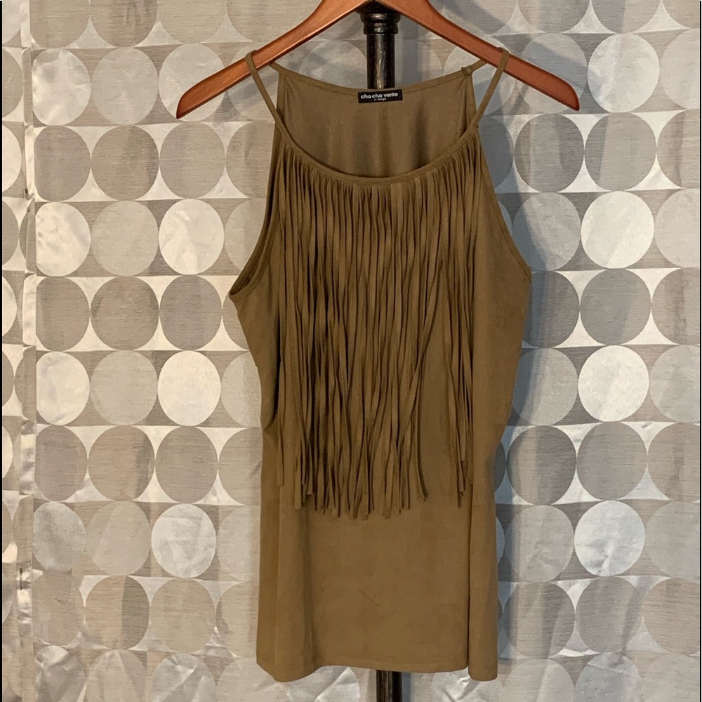Suede Fringe Top
